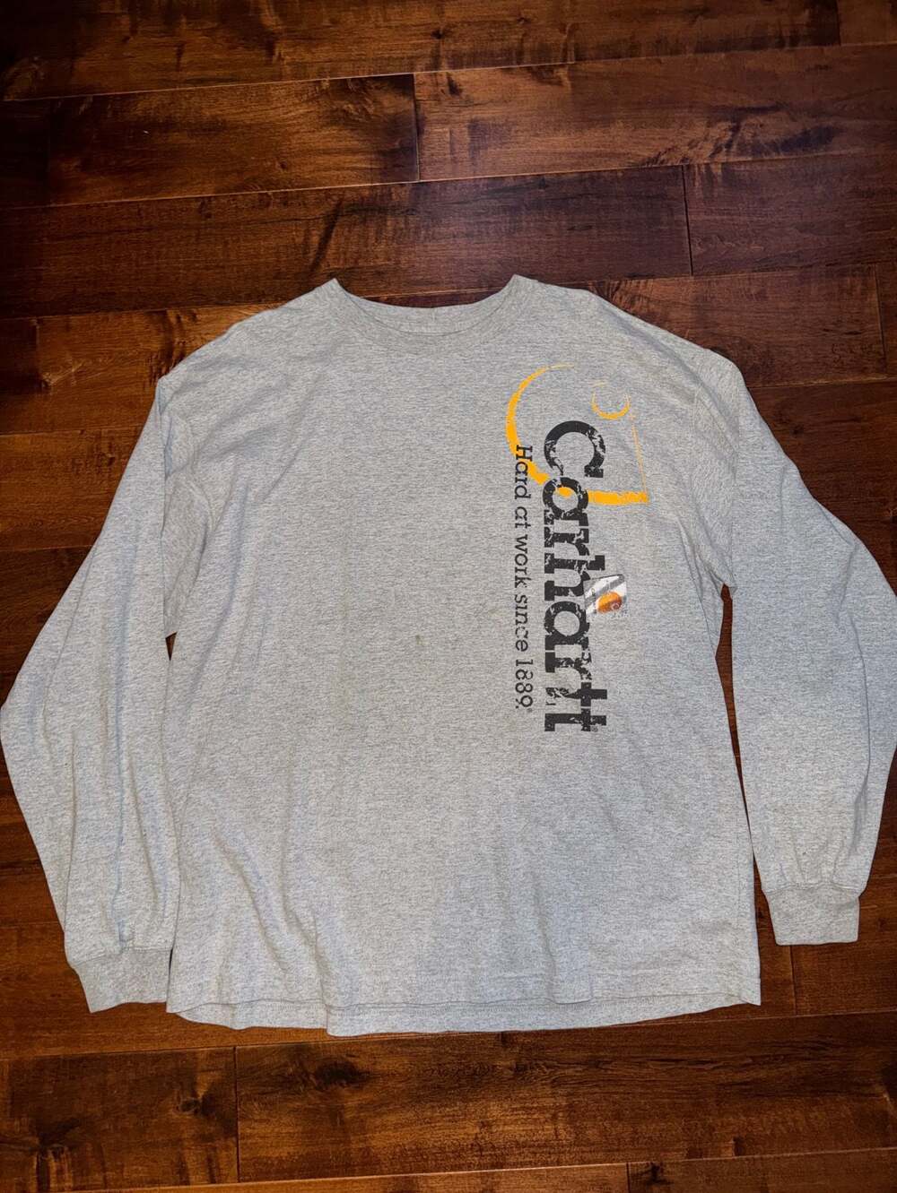 Carhartt Hard At Work Since 1889 Gray Long Sleeve T-Shirt